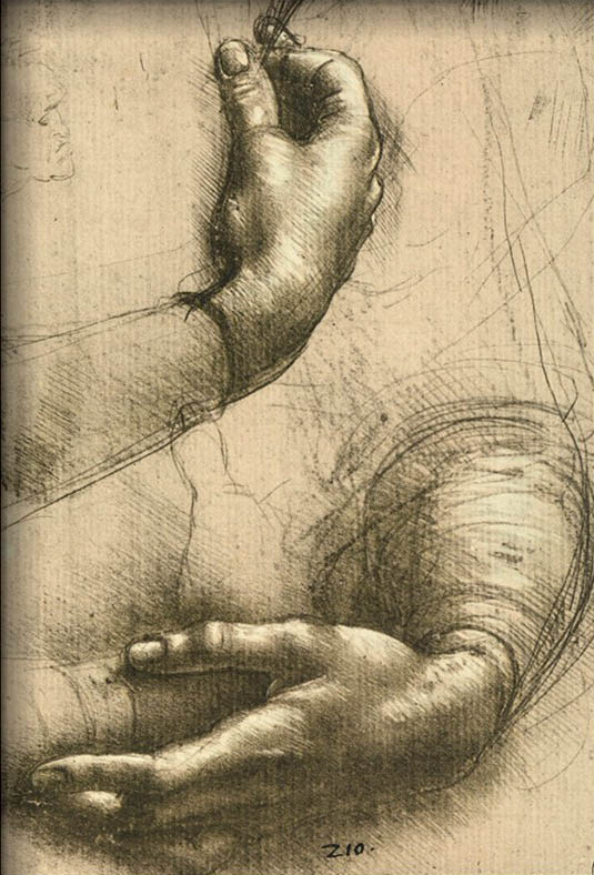 Study of Female Hands, Drawing, Royal Library, Windsor By Leonardo Da Vinci